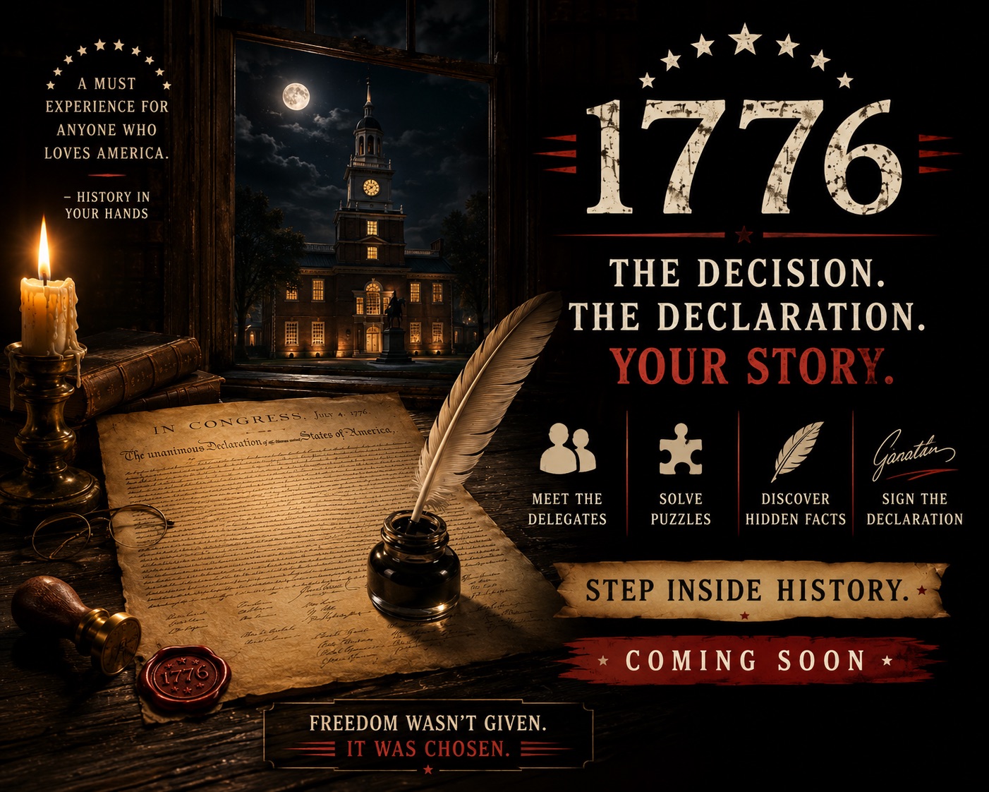 Promotional graphic reading The Decision, The Declaration, Your Story